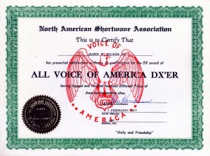 All VOA Transmitter Certificate