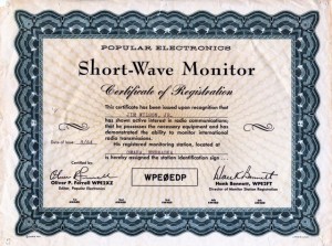 Short-Wave Monitor Certificate