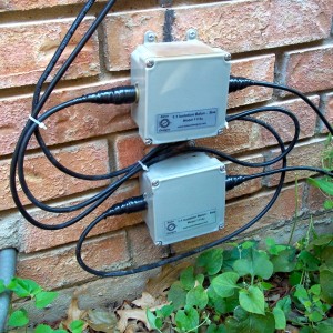 Isolation baluns with weather proofing applied.