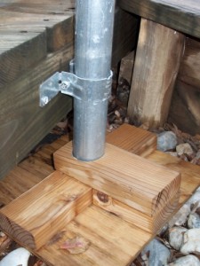 New bracket on the deck.