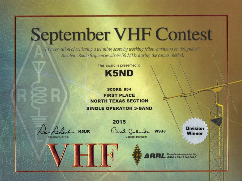 2015 September VHF Contest